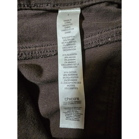 Chico Brown Denim Straight Leg Platinum Jegging Chico Size 1, US Size 12 - Picture 5 of 6